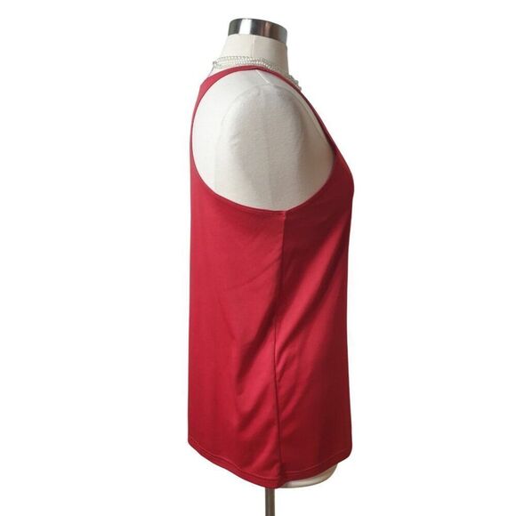 Womens Racerback Tank Top L Red Camp Gladiator CG Logo Run Train Gym Sporty - Picture 2 of 7